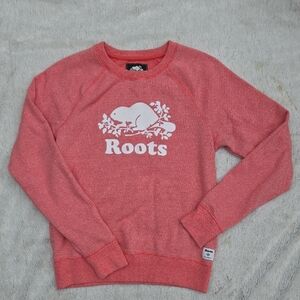 Roots Coral Sweatshirt with White Emblem